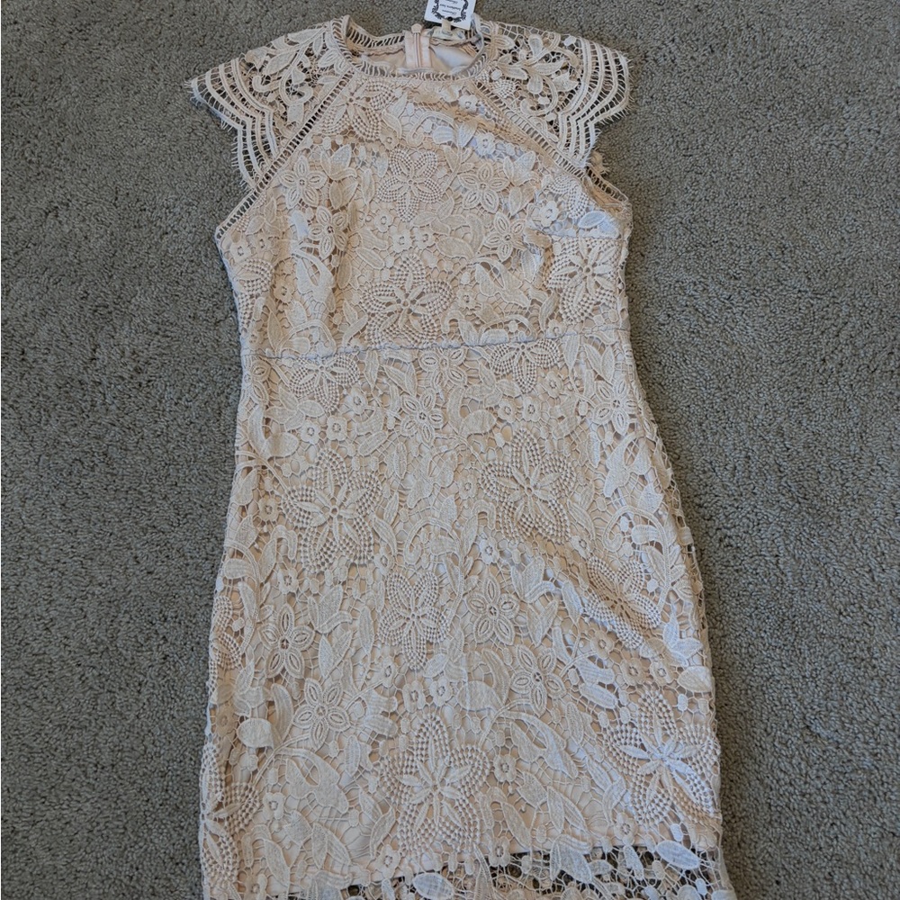 Main Strip Cream Lace Top